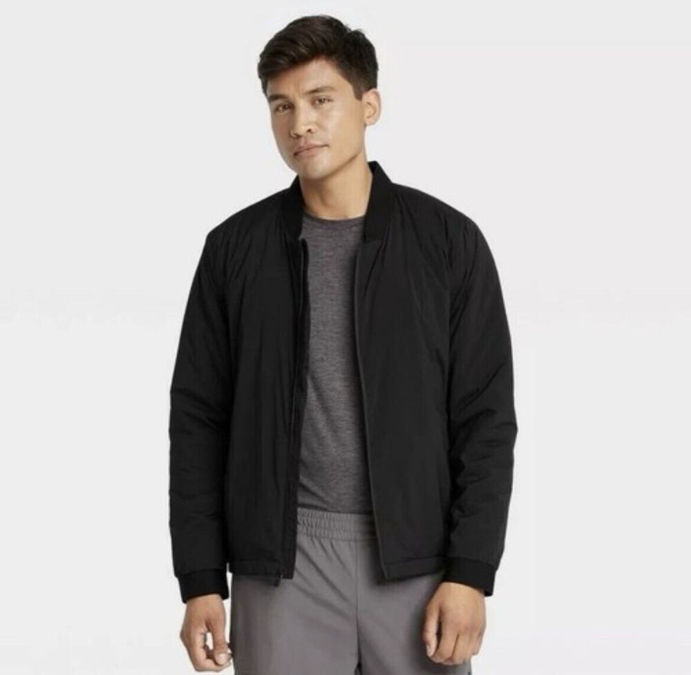Men’s All In Motion Lightweight Insulated Jacket Black 2XL Water, Wind Resistant